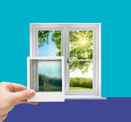 Double glazed window pane